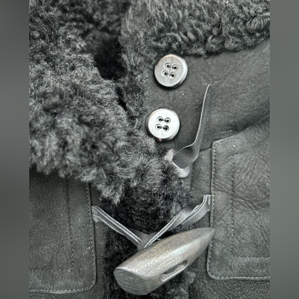 Coach Fall 2015 RTW Shearling Sheepskin & Leather Hooded Duffle Coat Large Flaw - Picture 9 of 16